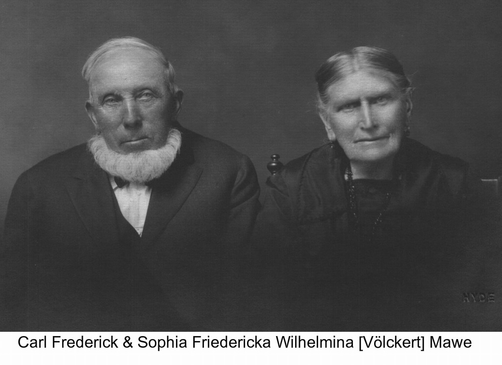 I37599 - I37600 - Carl Frederick & Sophia Friedericka Wlihelmina (Voelkert) Mawe
